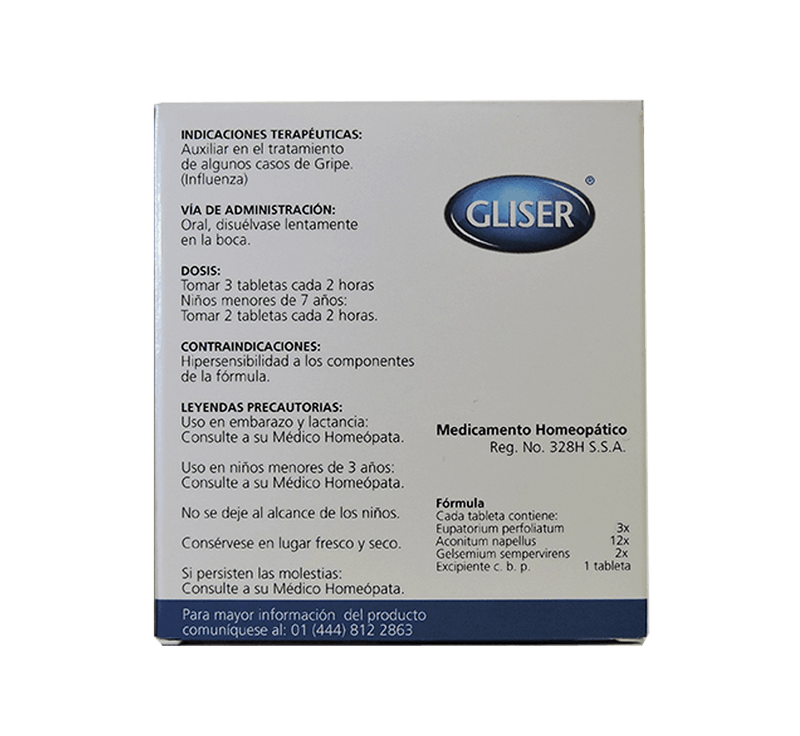 Gliser 3-2 Gripe (Influenza) 150 tabletas